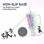 Meoky 40oz Cup Tumbler with Handle Straw Stainless Steel Multi-Prints Coffee Cup Travel Water Bottle Leak-Proof Car Mug Gifts - Image 5