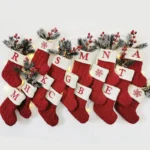 Christmas Socks Knitting Snowflake Letter Stocking Christmas Decoration - Image 2