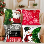 4pcs Merry Christmas Cushion Cover Home Decorations - Image 4