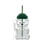 2025 New 500ML Cartoon Bear Shaped Coffee Mug Cute Bear Mug Glass Cup With Straw Transparent Creative Milk Coffee Water Cups - Image 7