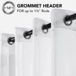 White Sheer Curtains Drapes 132CM Width for Living Room Grommet Top Lightweight Airy Gauzy Light Filtering Window Treatments - Image 4