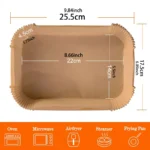 Rectangle Disposable Air fryer Baking Paper Liner Waterproof Oilproof Non-Stick Baking Mat for Ninja Foodi AirFryer Accessories - Image 6