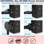 Universal Travel Adapter International All in One PD20W & QC18W Power Plug Wall Charger USB C Charging Ports for USA EU UK AU - Image 6