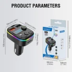 Hands Free Wireless Car Kit Car MP3 Player Bluetooth-Compatible 5.3 Support TF Card U Disk Cell Phone Charger Car FM Transmitter - Image 6