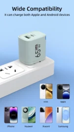 65W GaN USB Charger Dual Ports PD Quick Charge 3.0 USB A USB C Charger Fast Charging Adapter EU US UK Plug Wall Power Adapter - Image 12