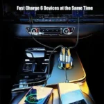 UYUXIO 6 in 1 USB C Car Phone Charger Adapter with Voltage Display Super Fast Charge in Car for iPhone 16 15 Pro Max Samsung - Image 3