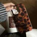Retro Amber Texture Laser Phone Case For iPhone 17 16 Pro Max 15 14 13 12 11 XS XR 7 8 Plus 16E Stylish Leopard Print Soft Cover - Image 4