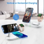 3 in 1 Wireless Charger Stand For iPhone 12/13/14/15/16/17 Fast Charging Station for Apple Watch 10 9 8 7 6 5 4 Airpods 2 3 Pro - Image 10
