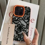 Black Lace Pattern Phone Case For iPhone 17 Pro Max 16 15 14 Plus 13 12 11 Pro Max 16E 17Air X XR XS Max Shockproof Soft Cover - Image 6