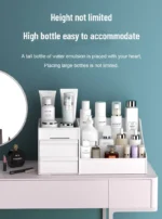 1pc White New Drawer Makeup Storage Box Dormitory Finishing Plastic Shelf Cosmetics Skin Care Dressing Table Desktop - Image 11