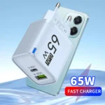 65W GaN USB Charger Dual Ports PD Quick Charge 3.0 USB A USB C Charger Fast Charging Adapter EU US UK Plug Wall Power Adapter - Image 5