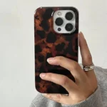 Retro Amber Texture Laser Phone Case For iPhone 17 16 Pro Max 15 14 13 12 11 XS XR 7 8 Plus 16E Stylish Leopard Print Soft Cover - Image 3
