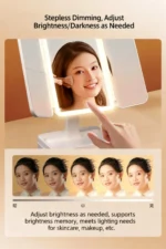 LED Lighted Makeup Mirror with Storage Drawer, 180° Rotatable & Height Adjustable, High-Definition Large Mirror Surface - Image 17