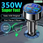 UYUXIO 6 in 1 USB C Car Phone Charger Adapter with Voltage Display Super Fast Charge in Car for iPhone 16 15 Pro Max Samsung - Image 7
