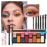 Essential Eye Makeup Set for Beginners Matte&Shimmer Eyeshadow Palette, Mascara, Eyebrow Pencil, Lip Eyeliner,Brush Tool Set Box - Image 31