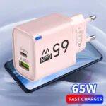 65W GaN USB Charger Dual Ports PD Quick Charge 3.0 USB A USB C Charger Fast Charging Adapter EU US UK Plug Wall Power Adapter - Image 4