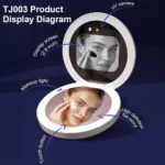 TENGMIR UV Smart Sunscreen Makeup Mirror Sunscreen detection mirror UV mirror sunscreen Testing Portable LED light makeup mirror - Image 2