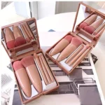 5Pcs Portable Makeup Brush Set With Mirror - Foldable Travel Kit ，Mini Makeup Brush Set Travel Makeup Brush Set - Image 4