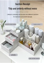 1pc White New Drawer Makeup Storage Box Dormitory Finishing Plastic Shelf Cosmetics Skin Care Dressing Table Desktop - Image 8
