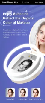 TENGMIR UV Smart Sunscreen Makeup Mirror Sunscreen detection mirror UV mirror sunscreen Testing Portable LED light makeup mirror - Image 15