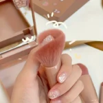 5Pcs Portable Makeup Brush Set With Mirror - Foldable Travel Kit ，Mini Makeup Brush Set Travel Makeup Brush Set - Image 3