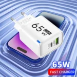 65W GaN USB Charger Dual Ports PD Quick Charge 3.0 USB A USB C Charger Fast Charging Adapter EU US UK Plug Wall Power Adapter - Image 3