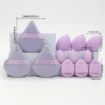 12-Piece All-Purpose Makeup Sponge Set, Made of 3 Loose Powder Puffs, 3 Mini Air Cushion Puffs, 3 Beauty Eggs and 3 Mini Beauty - Image 8