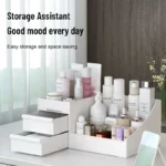 1pc White New Drawer Makeup Storage Box Dormitory Finishing Plastic Shelf Cosmetics Skin Care Dressing Table Desktop - Image 2