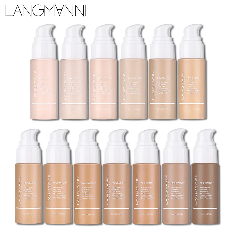 kf-Sc0bc0b1e486b4989ae2f50ae09fe312f6 Langmanni 30ml Matte Face Foundation Cream Waterproof Oil Control Cover Base Concealer Liquid Foundation Makeup Cosmetics - Image 1