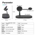 3 in 1 Wireless Charger Stand For iPhone 12/13/14/15/16/17 Fast Charging Station for Apple Watch 10 9 8 7 6 5 4 Airpods 2 3 Pro - Image 5