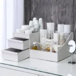 1pc White New Drawer Makeup Storage Box Dormitory Finishing Plastic Shelf Cosmetics Skin Care Dressing Table Desktop - Image 3