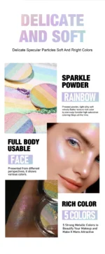 Chameleon Eyeshadow High Gloss Five-Color Pearlescent Fine Shimmering Handaiyan Eyeshadow Makeup Soft Light Eyeshadow - Image 12