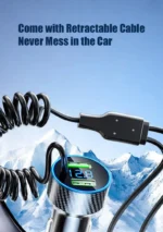 USB Car Phone Charger Adapter with Retractable Cable LED Voltage Monitor 4 in 1 Super Fast Charge for iPhone Samsung Huawei - Image 11