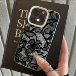 Black Lace Pattern Phone Case For iPhone 17 Pro Max 16 15 14 Plus 13 12 11 Pro Max 16E 17Air X XR XS Max Shockproof Soft Cover - Image 5