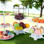 Three-Layer Fruit Plate Dry Fruit Plate Candy Plate Light Luxury Style Tray Dessert Table Decoration Arrangement Plastic Shelf