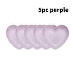 5pcs Love plate Home table bone spitting plate Snack plate Dessert plate Reusable plastic plate - Image 12