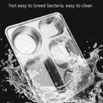 1 Piece Stainless Steel Partitioned Dinner Plate Lunch And Dinner Tray With 5 Compartments Student Lunch Box Returant Plates - Image 2