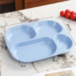 1pc 4 Grids Plastic Individual Plate,Reusable Healthy Diet And Weight Loss Divider Plate Ideal,for Home Camping Dorms Cafeterias - Image 5