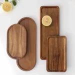 Modern minimalist wooden tray for dessert sushi drink kitchen restaurant coffee dessert shop serving tray jewelry storage plate