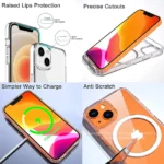 Clear Magnetic Phone Case with Kickstand for iPhone 17 Pro Max Air 16 15 14 Plus 13 12 11 Mini for Wireless Charging Back Cover - Image 13