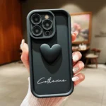 Cute INS Love Heart Personalized Name Case For iPhone 17 16 15 14 13 12 11 Pro Max 17 Air Luxury Soft Silicone Custom DIY Cover - Image 7