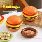 Stackable Hamburger Plate Set Burger 6 Layers Mini Dinner Plate High Value Bone Spit Plate Funny Sauce Containers Table Decor