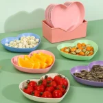 Set of 6pcs Heart-shaped Creative Plate Cake Plate With Tray Bone Dish Dried Fruit Snack Plate Candy Plate Container Snack Plate - Image 5
