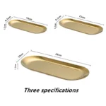 Stainless Steel Gold Dining Plate Dessert Plate Nut Fruit Cake Tray Snack Kitchen Plate Western Steak Kitchen Plate Dish Tray - Image 12