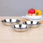 6-pcs Stainless Steel Round Plate，Camping Metal Dinner Plates，Reusable Serving Snack Eating Salad Dishes Non fragile plate - Image 8