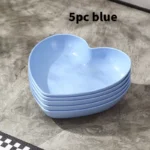 5pcs Love plate Home table bone spitting plate Snack plate Dessert plate Reusable plastic plate - Image 9