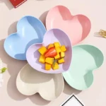5pcs Love plate Home table bone spitting plate Snack plate Dessert plate Reusable plastic plate