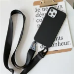 Crossbody Necklace Strap Lanyard Matte Silicone Case For iPhone 17 16 15 14 Pro Max 11 12 13 XR X XS 8 Plus SE Shockproof Cover - Image 25