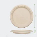 25-50Pack 9&7inch Heavy-Duty Disposable Paper Plates100% Compostable Bagasse Natural Biodegradable Eco-Friendly Sugarcane Plates - Image 2