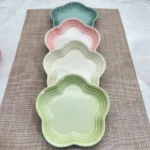 High quality ceramic Makaron color plum flower plate Cherry flower shaped small bowl Pickled vegetables snack plate - Image 5